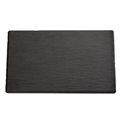 Abbildung von APS 83956 GN 1/2 Tablett SLATE, 32,5 x 26,5 cm, Höhe 1 Melamin, schwarz, Schieferlook, mit Antirutsch Füßchen