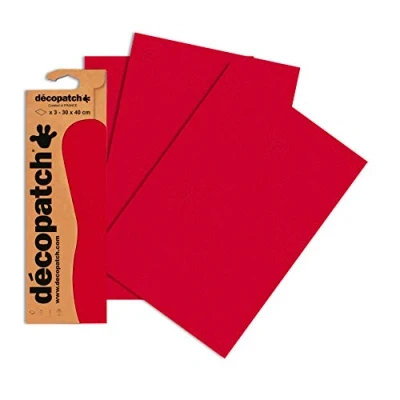 Abbildung von Decopatch Papier No. 724 (rot Farbsprenkel, 395 x 298 mm) 3er Pack