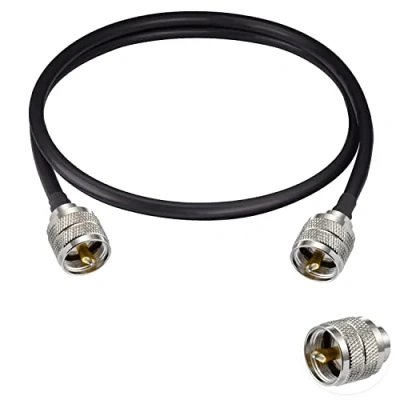 Abbildung von Vecys PL 259 Kabel UHF Stecker auf Verlustarmes Koaxialkabel Überbrückungskabel RG58 20&quot;/50CM für Walkie Talkie CB Radio SWR Meter Antennenanalysator