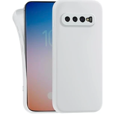 Abbildung von MyGadget Hülle kompatibel mit Samsung Galaxy S10 Plus robuste Handyhülle TPU Case Slim Silikonhülle Back Cover Kratzfest Schutzhülle Matt Weiß