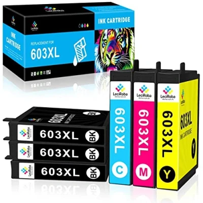 Abbildung von LeciRoba 603xl druckerpatronen für Epson 603 und Multipack XP 3100 3150 2100 2105 4100 4150 Workforce WF 2810 2820 2850 2870 (3BK+CMY,6Pack)