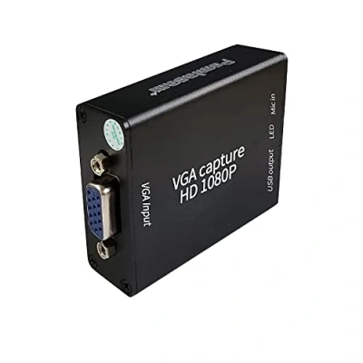 Abbildung von Pomiacam VGA Video Konverter, auf USB 2.0, Audio und Videoaufnahmegerät, Plug and Play, Drive frei, HD 1080P Capture Tool für Windows, Linux Android