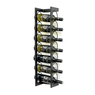 Abbildung von DanDiBo Weinregal Flaschenhalter Metall Wand 75 cm Schwarz Flaschenregal 96291 Weinhalter Wandmontage Modern Wandhalter Wandregal für 7 Flaschen, auch zum Hinstellen