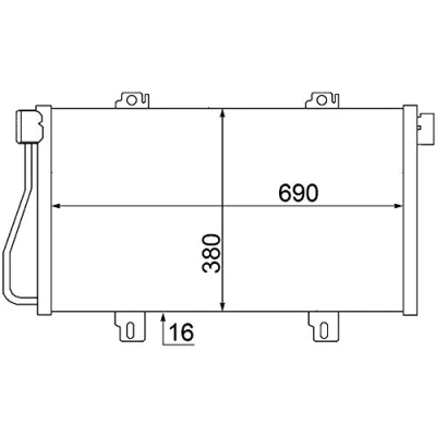 Abbildung von MAHLE ORIGINAL AC 529 000S Klimakondensator ohne Trockner 12mm 8,6mm 690mm RENAULT: MASTER 2 Bus, Kasten
