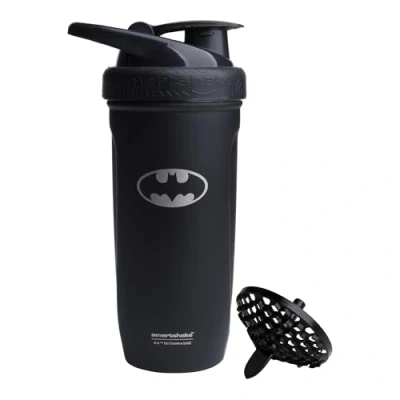 Abbildung von Smartshake Justice League Reforce Shaker Bottle 900ml, DC Comics Stainless Steel Protein Water Bottle, Leakproof Cup, Supplement for Sport &amp; GYM, BPA free, Batman Logo