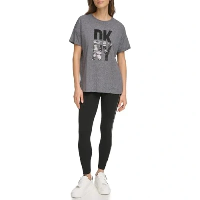 Abbildung von DKNY Women&#039;s Stacked Sequin Logo T Shirt, Black, Small