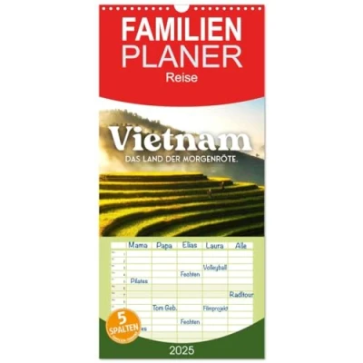 Abbildung von Familienplaner 2025 Vietnam Das Land der Morgenröte. mit 5 Spalten (Wandkalender, 21 cm x 45 cm), CALVENDO