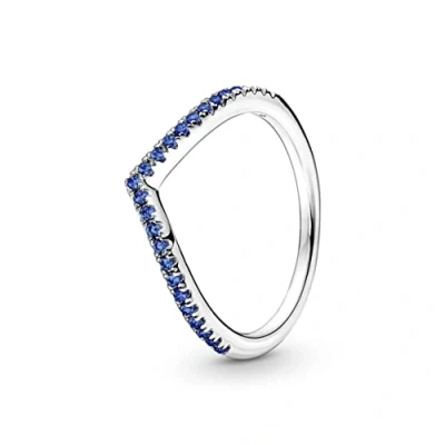 Abbildung von PANDORA Ring Timeless &quot;Funkelnder Wunsch&quot; Silber, blaue Kristalle 196316C02 50