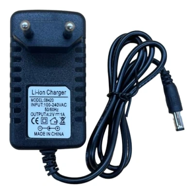Abbildung von 24W Ladegerät Kompatibel Mit Kleine Elektronische Geräte AC zu DC 4.2V 1A Netzteil,Stecker 5,5 mm x 2,5(2,1) mm, Plug EU