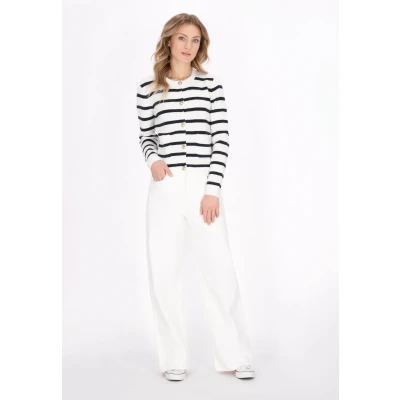Abbildung von Dreimaster Cardigan Strickjacke, Damen, Größe: XL/XXL, Offwhite navy stripe