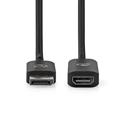 Abbildung von Nedis 0,2 m Displayport Stecker HDMi Ausgang, 8K@30Hz Vernickelt Gerade 0.20 Rund TPE PVC Schwarz Umschlag