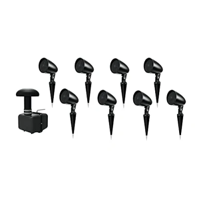 Abbildung von OMNITRONIC Set GSUB 8 Bodeneinbau Subwoofer + 8X PS 2.5GS Projektorlautsprecher, schwarz Wetterfester inklusive Gartenlautsprecher mit Erdspieß