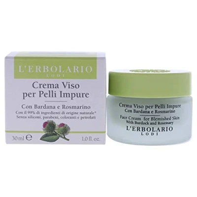 Abbildung von L&#039;Erbolario, Gesichtscreme mit Klette und Rosmarin, Bei Unreiner Haut, Ausgleichende Wirkung, Make up Basis, für Ölige Größe: 30 ml