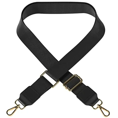 Abbildung von EAZY CASE Schulterriemen Schultergurte für Taschen unifarbend Verstellbarer Trageriemen Ersatz Taschengurt DIY Gürteltasche Schwarz