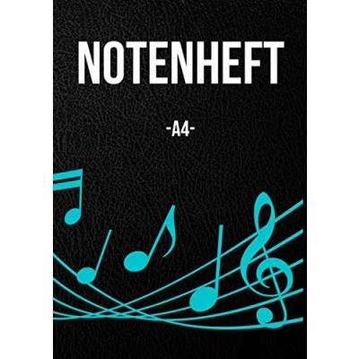 Abbildung von Notenheft A4: Musik Schreibheft mit Hilfslinien, Notenlinien, 120 Seiten