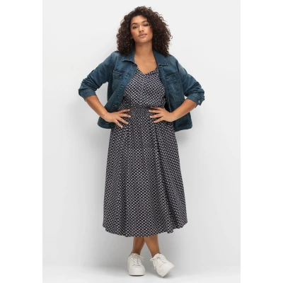 Abbildung von Sheego Freizeitkleid, Damen, Größe: 54, Tiefblau gemustert