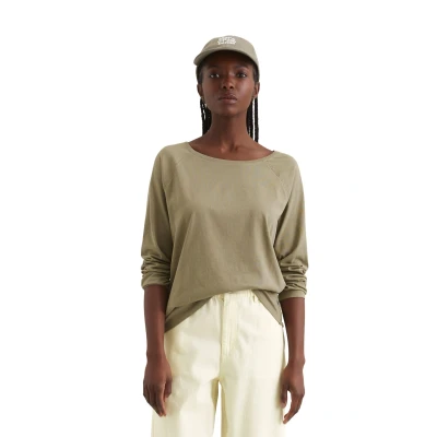 Abbildung von Marc O&#039;Polo Denim Longsleeve Langarmshirt, Damen, Größe: Small, Dusky green