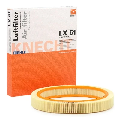 Abbildung von MAHLE ORIGINAL LX 61 Luftfilter 56,0 410,0 Filtereinsatz MERCEDES BENZ: 190, W124 Limousine, T modell