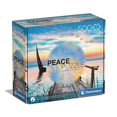 Abbildung von Clementoni 35121 Peace Puzzle Peaceful Wind 500 Teile ab 14 Jahren, Erwachsenenpuzzle mit Wimmelbild, Geschicklichkeitsspiel für die ganze Familie
