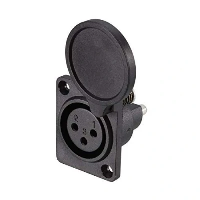 Abbildung von N/A 3 poliger XLR Buchse, Klinkenstecker, Montage auf Panel, für Mikrofon, Adapter, Konverter, Audio, Lautsprecher mit wasserdichter Abdeckung, 1 Stück