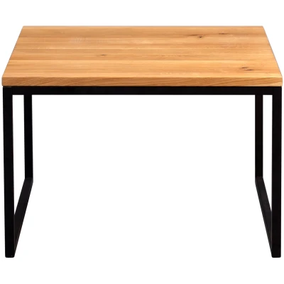 Abbildung von M2 Kollektion 264022 Couchtisch Sira 1, quadratisch, Echtholz Wildeiche massiv geölt, Gestell Metall schwarz, 60x60cm, Höhe 43cm