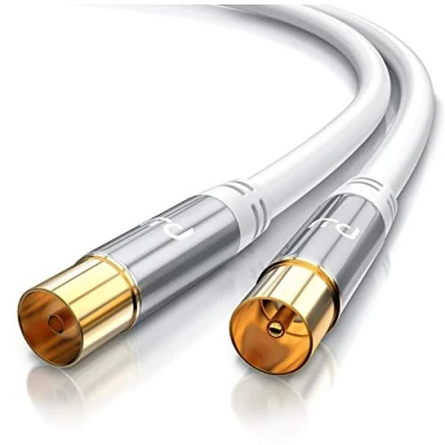 Abbildung von CSL 3m Antennenkabel 8k 4k HDTV 135dB 75 Ohm Premium Koaxialkabel FullHD UHD Koax Stecker &gt; Kupplung DVB T und T2 C S S2 DAB Abschirmmaß