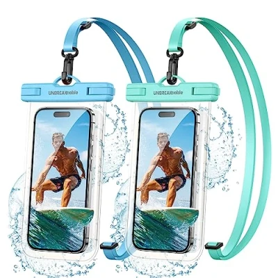 Abbildung von UNBREAKcable wasserdichte handyhülle Unterwasser hülle [2 Stück] 7.0 Zoll IPX8 wasserfeste für Schwimmen, Baden iPhone 14 13 12 11 Pro Max Mini, XS X XR SE 8 7 6 Samsung &amp; Mehr