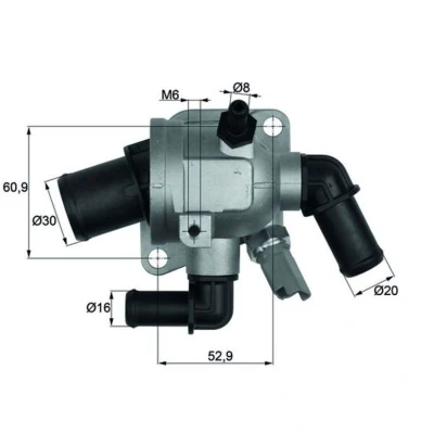 Abbildung von MAHLE ORIGINAL TI 173 88 Kühlwasserthermostat mit Dichtung OPEL: Astra H Caravan, Corsa D Schrägheck, Schrägheck