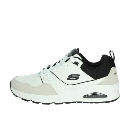Abbildung von Skechers Herren UNO Retro One Sneaker, White Leather Duraleather Black Mesh, 47.5 EU