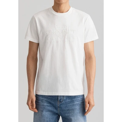 Abbildung von GANT Tonal Shield Tshirt basic, Herren, Größe: Small, Weiß