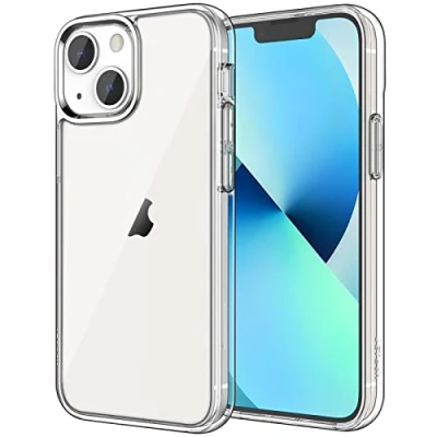 Abbildung von JETech Hülle für iPhone 13 6,1 Zoll, Nie Vergilbung Stoßfeste Stoßstange handyhülle, Anti Kratzt Transparent Rückseite (Durchsichtig)