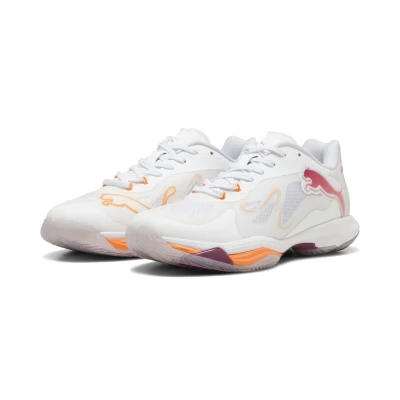 Abbildung von Puma Vantage NITRO™ Handballschuhe Damen White/Glowing Red/Rose Quartz Größe: 35.5