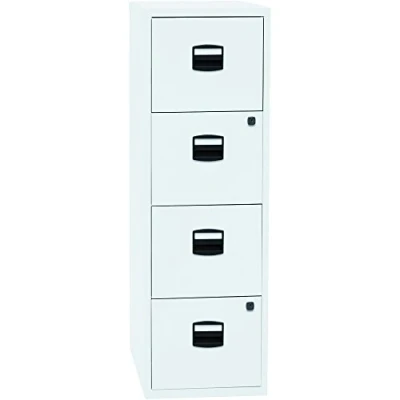 Abbildung von Bisley Home Hängeregistraturschrank PFA, 4 HR Schubladen, Metall, 696 Verkehrsweiß, 40 x 41.3 132.1 cm