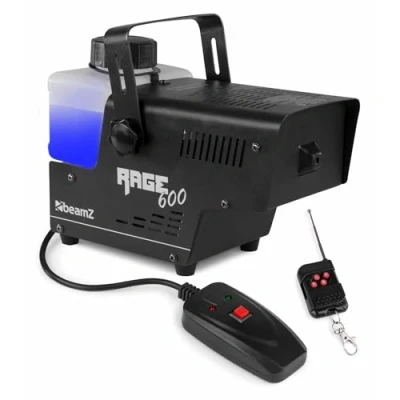 Abbildung von BeamZ RAGE600 mini Nebelmaschine mit Funkfernbedienung, 600 Watt, Fogger, Rauchmaschine, Fog Machine, Party Halloween, Disco Partynebel für DJs auf Veranstaltungen