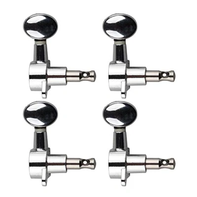 Abbildung von Futheda 4 Stück versiegelte Ukulelen Stimmwirbel Saiten Schlüssel Silber geschlossen Locking Tuner Mechaniken mit Schrauben Set für saitige Gitarre
