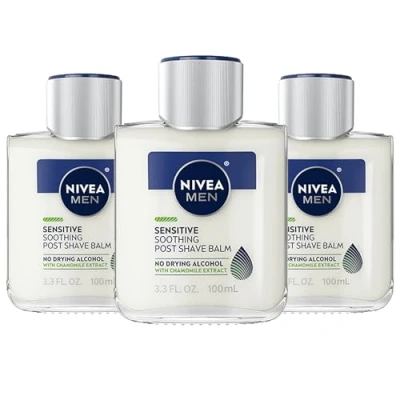 Abbildung von NIVEA Men Sensitive Beitrag Shave Balm beruhigt und befeuchtet Haut nach der Rasur 3.3 fl. Unze. Flasche (3er Pack)