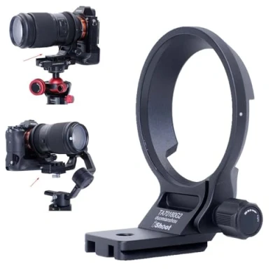Abbildung von iShoot Objektivkragen Stativ Halterungsring kompatibel mit Tamron 70180 mm F2.8 Di III VC VXD G2 A065 E Mount, Halterung Arca Swiss Fit Schnellwechselplatte für Kopfklemme und Stabilisator
