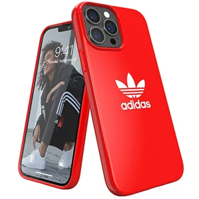 Abbildung von adidas Hülle für das iPhone 13 Pro Max 6.7, sturzsicheres Gehäuse, erhöhte Kanten, original geformte Schale, Scharlach Rot