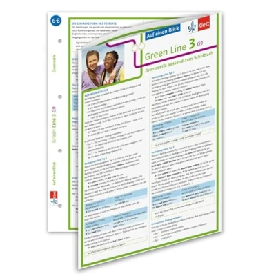 Abbildung von Klett Green Line 3 G9 Klasse 7 Auf einen Blick: Grammatik passend zum Schulbuch: Schulbuch Klappkarte (6 Seiten)