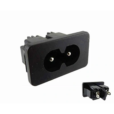 Abbildung von Kaltgeräte Steckverbinder C8 Stecker, Snap In Einbau Stecker 250V/2A (1)
