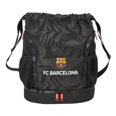 Abbildung von FC Barcelona Black Rucksack, ideal für Kinder verschiedener Altersgruppen, bequem und vielseitig, Qualität Widerstandsfähigkeit, 34 x 15 43 cm, Schwarz, Estándar, Casual