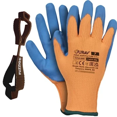 Abbildung von FUZZIO 12 Paar Jurav glatter Latex besichtet stark Arbeitshandschuhe Handschuh Klammern M 8