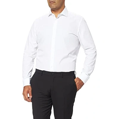 Abbildung von Seidensticker Business HEMD SLIM FIT Kontrast UNI Baumwolle Businesshemd, Herren, Größe: 36, Weiß