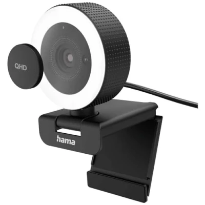 Abbildung von Hama Webcam mit Ringlicht &quot;, QHD, Fernbedienung (Klemm Halterung)