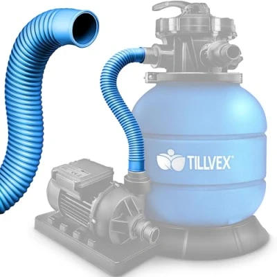 Abbildung von tillvex Druckschlauch für Sandfilteranlagen 78cm / 38mm Saug Poolpumpe Poolschlauch Anschlussschlauch Filteranlage 1 1/2 Zoll Pool Pumpenschlauch (Blau)