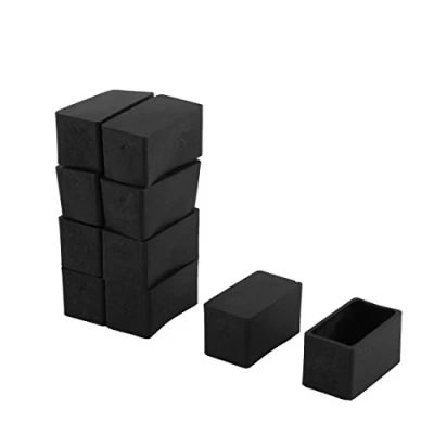 Abbildung von sourcing map 10 STK Stuhlbeinkappen Heimkautschuk Rechteck Tisch Stuhl Möbel Fuß Abdeckung schwarz 40 x 20mm de