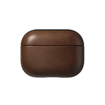 Abbildung von NOMAD Modern Leather Case für Airpods Pro Robuste Schutzhülle aus Polycarbonat und Echtleder Gummierte TPE Bumper 2 Brown