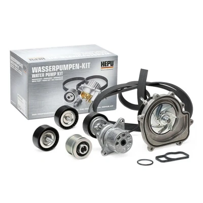 Abbildung von Wasserpumpe + Keilrippenriemensatz HEPU PK15130