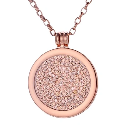 Abbildung von Morella Kette mit Anhänger Halskette 70 cm roségold MünzAnhänger 33 mm (2 tlg), inkl. austauschbarem Coin, roségold, im Samtbeutel