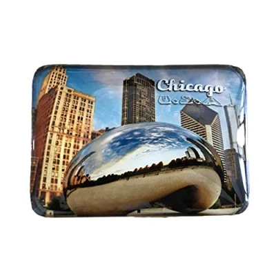 Abbildung von 3D ChicagoUSA Kühlschrank Kühlschrankmagnet Kristall Glas Magnet Handmade Tourist Travel Souvenir Sammlung Geschenk Whiteboard Magnetic Sticker Home Decoration